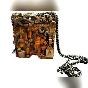 Vintage Mary Frances Champagne Handbag 